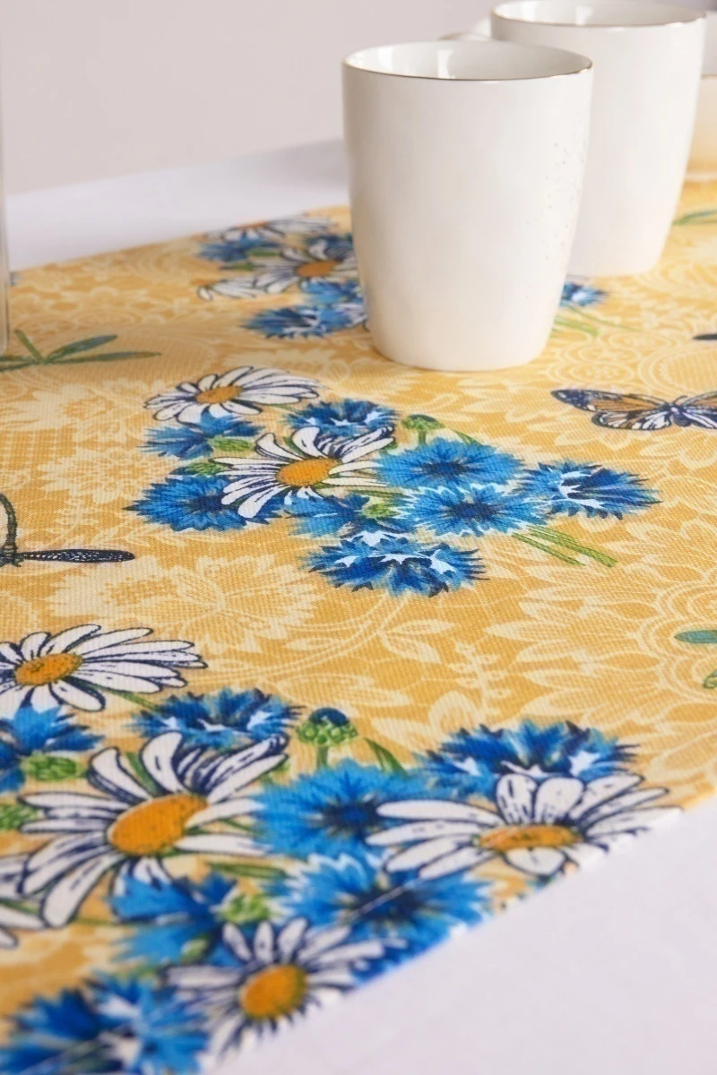 Дорожка из рогожки "Талка" Полевой букет (бежевый)