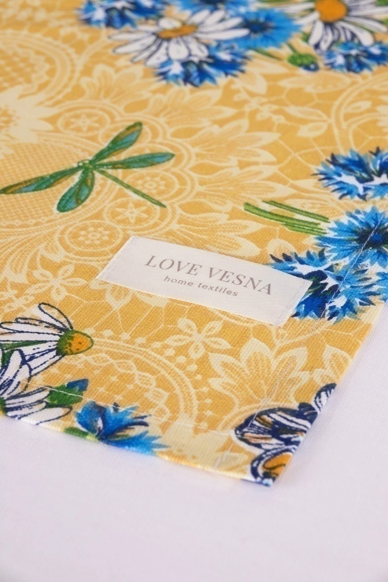 Дорожка из рогожки "Талка" Полевой букет (бежевый)