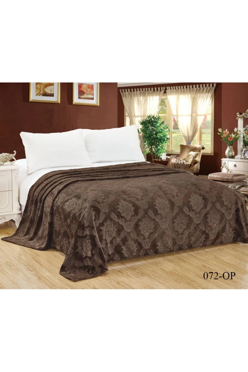 Покрывало плюш велюр 072-OP Шоколад