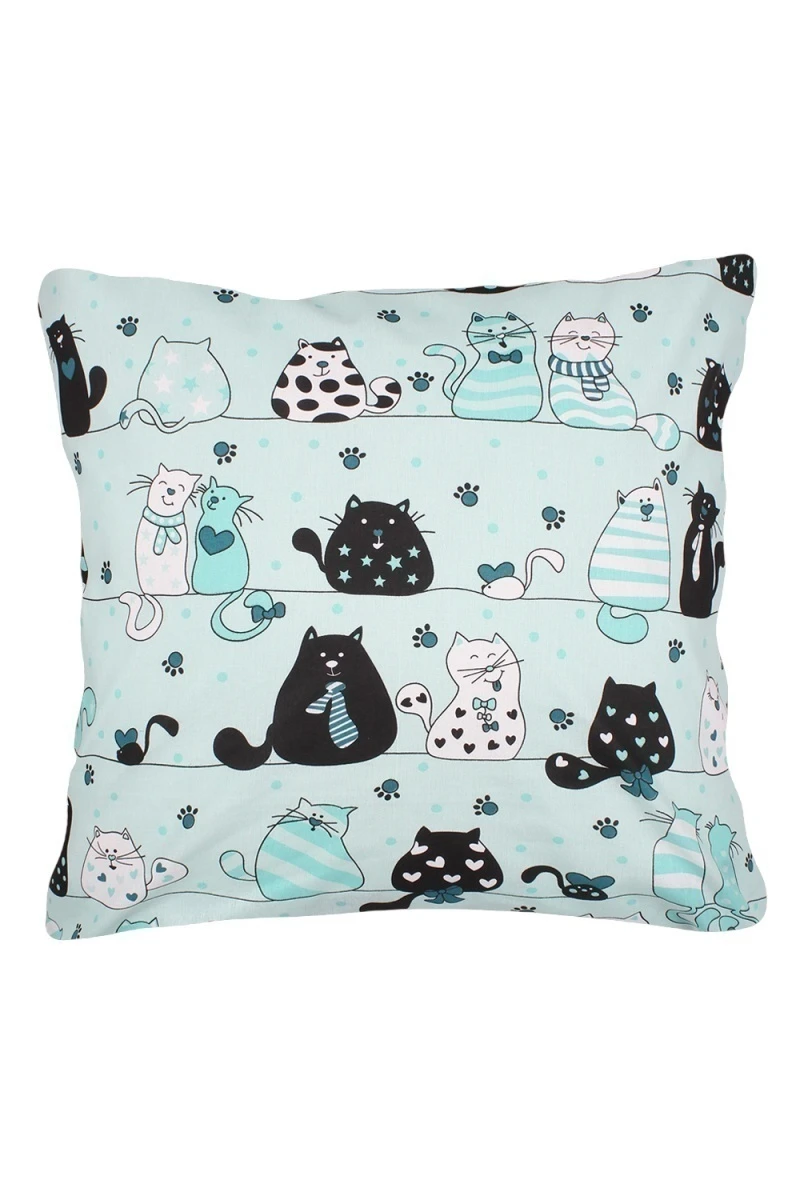 Наволочка "ГОС" бязь "Коты" мята арт. 7206/5