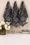 Набор полотенец рогожка (ХБК) 181 Версаль (черный) - 3 шт - 45х60 см