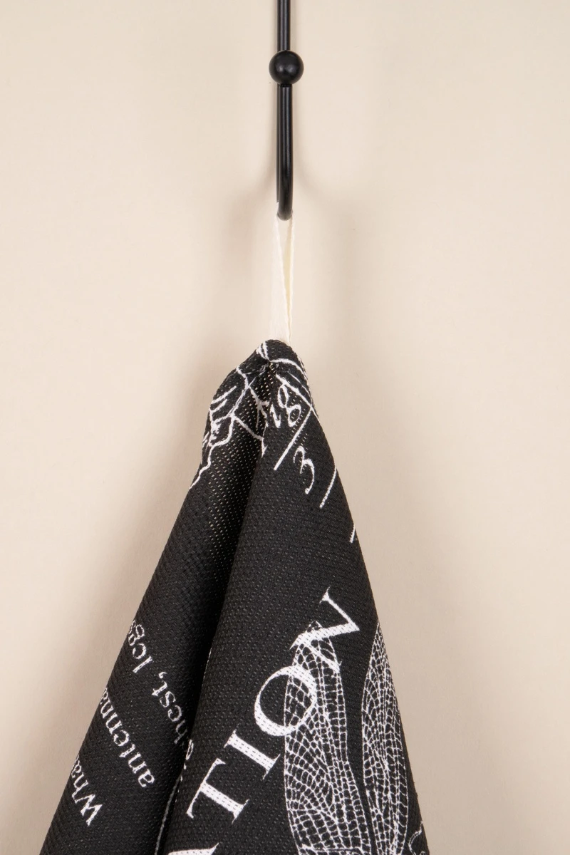 Набор полотенец рогожка (ХБК) 181 Версаль (черный) - 3 шт - 45х60 см