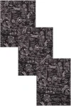 Набор полотенец рогожка (ХБК) 181 Версаль (черный) - 3 шт - 45х60 см