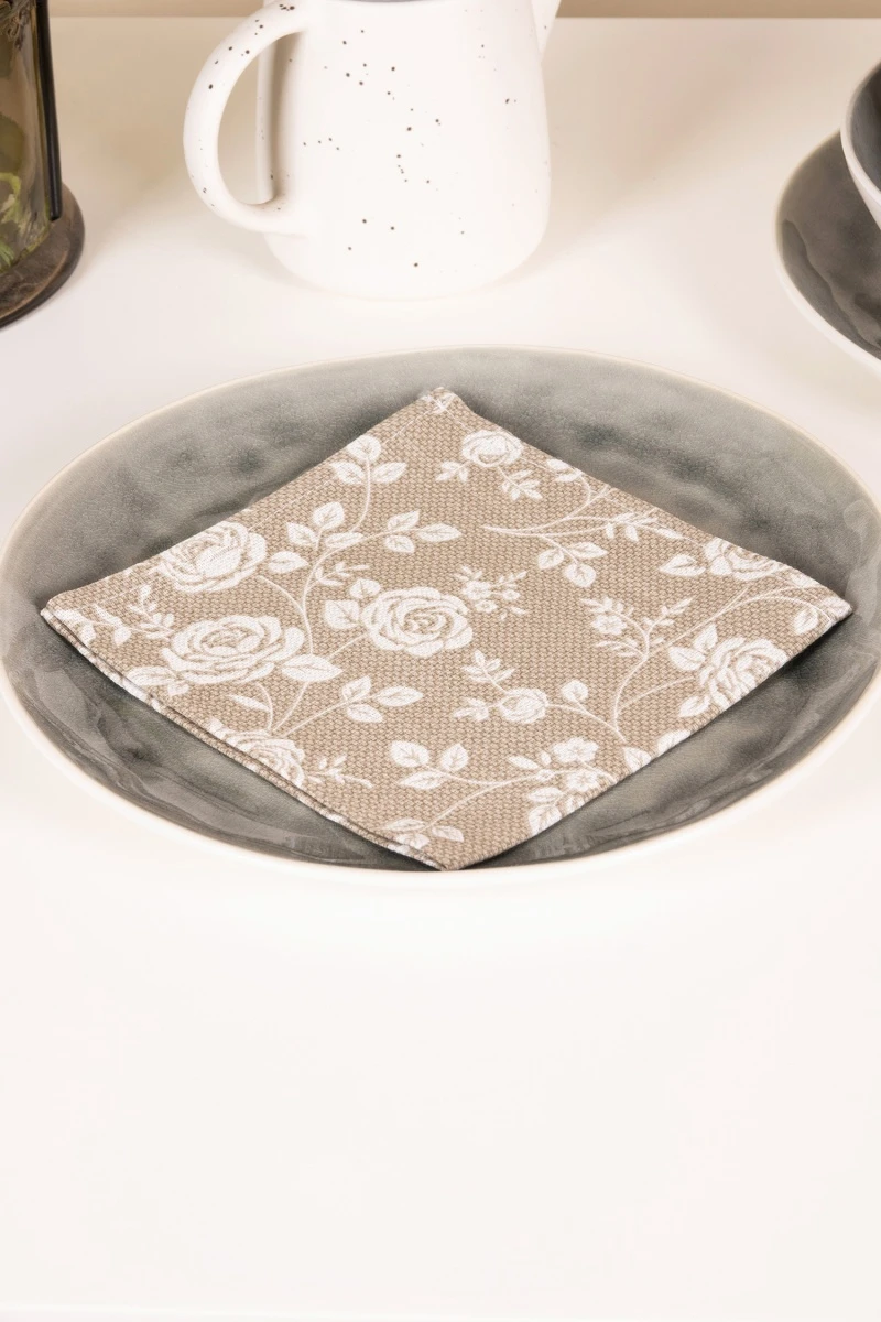 Салфетка из рогожки (ТЛ) 098 Рози (песочный)