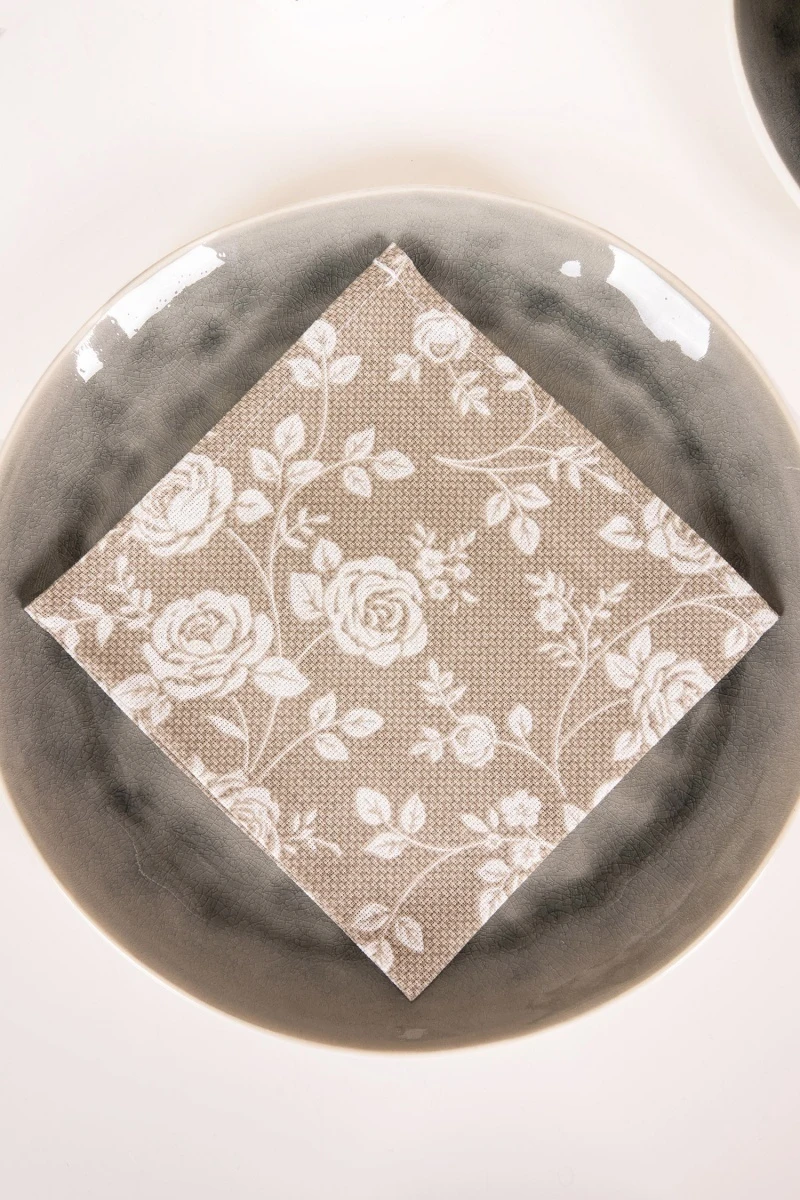 Салфетка из рогожки (ТЛ) 098 Рози (песочный)