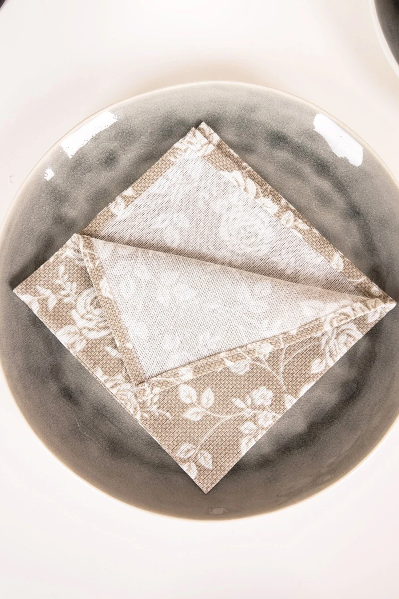 Салфетка из рогожки (ТЛ) 098 Рози (песочный)