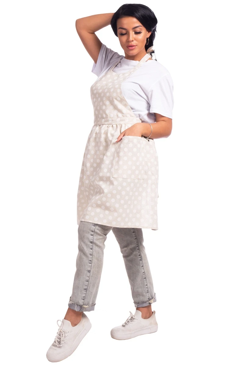 Фартук (ГП) "Лили" (белый горох), 034 полулен