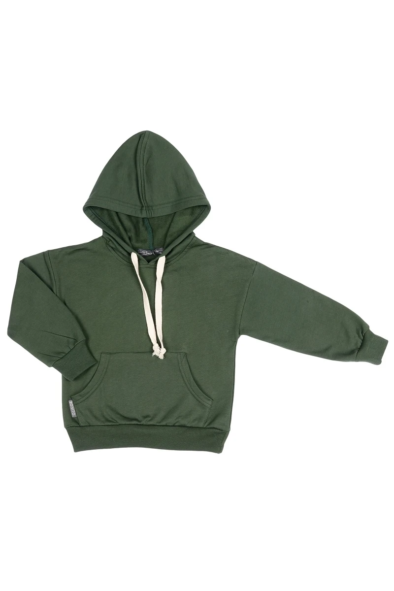 Толстовка для мальчиков с начесом BK1751T темно-хаки