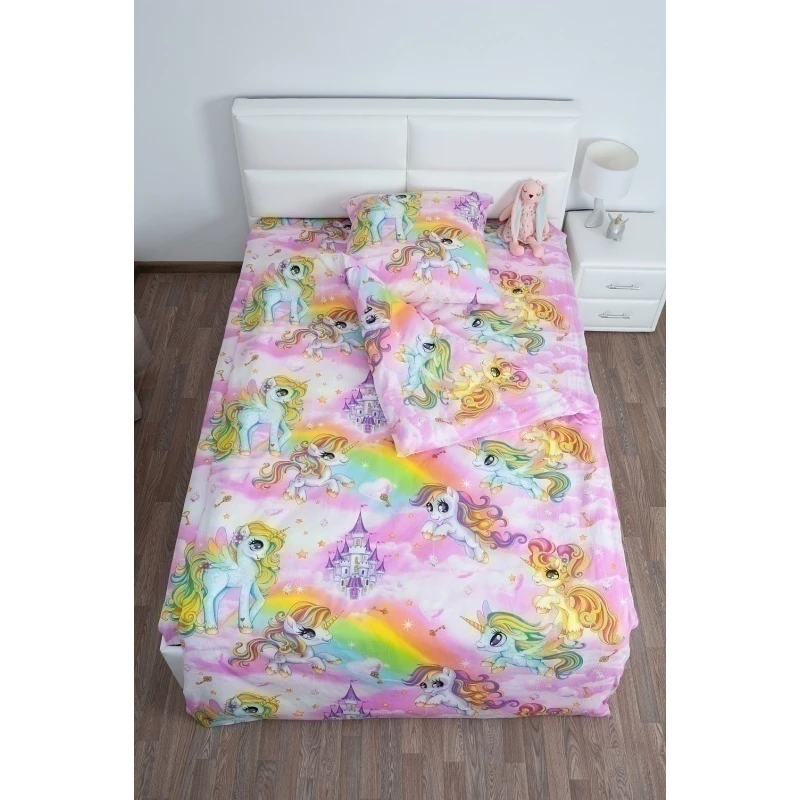 (ВНЛ) КПБ "МИЛАН" бязь "Пони" подростковый с одной наволочкой