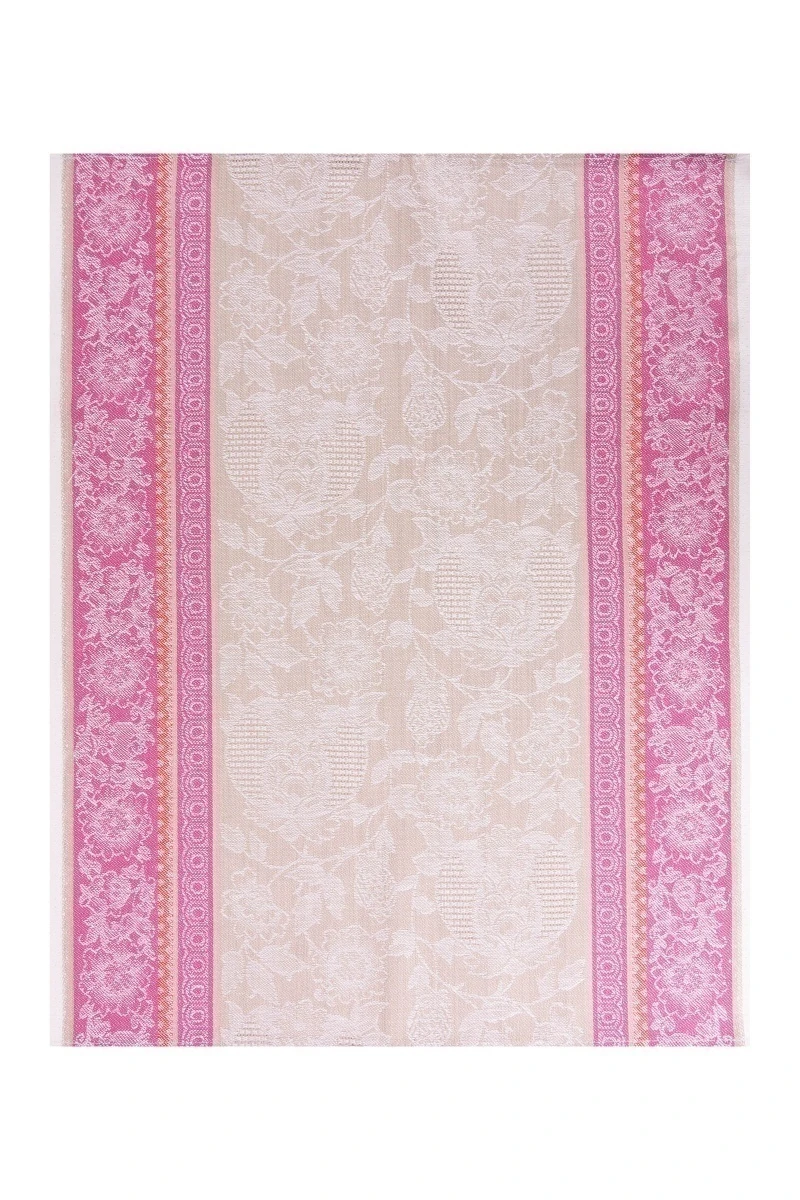 Полотенце полулен жаккард (ТЛ) 308 Камелия (розовый+песочный) - 50/65