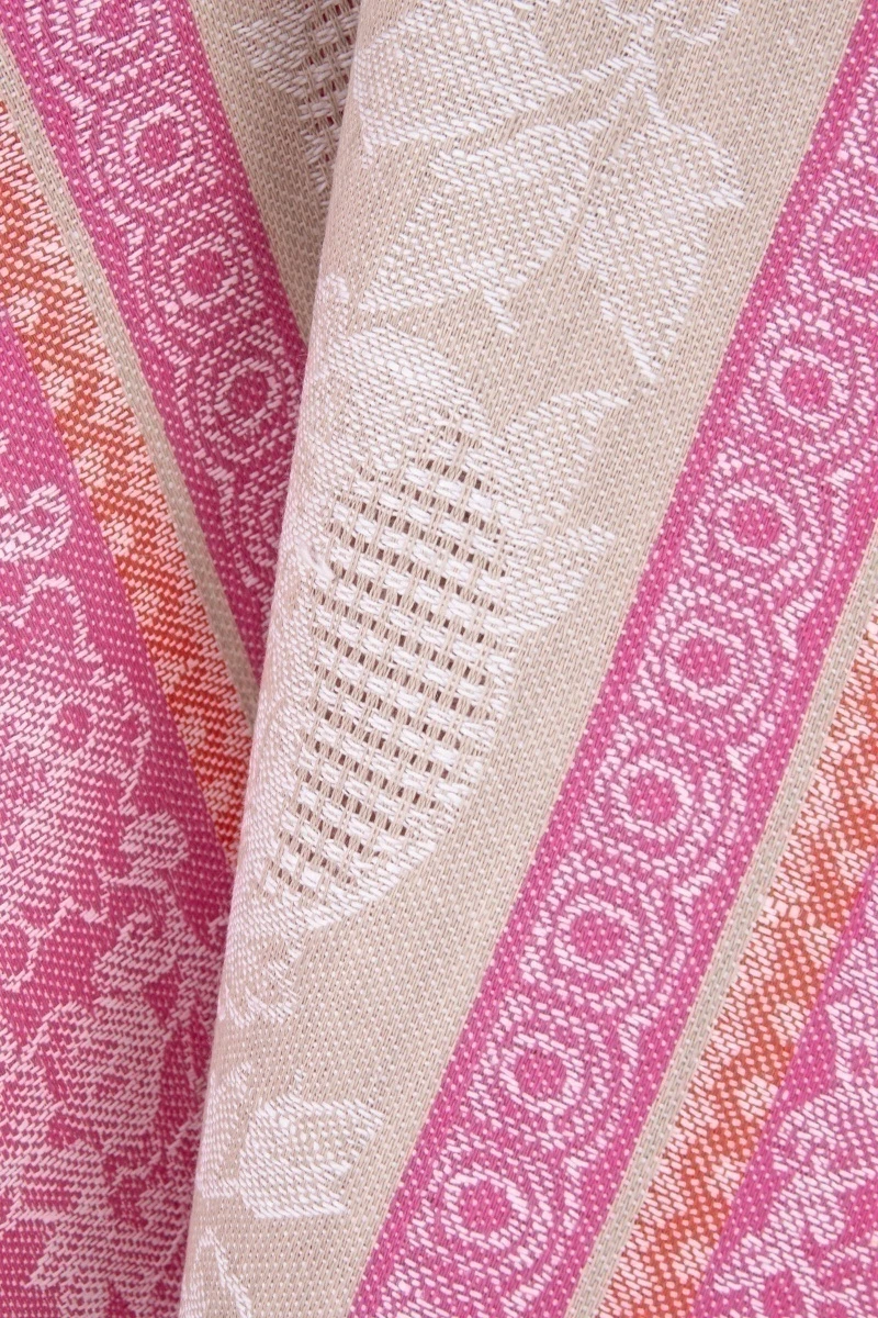 Полотенце полулен жаккард (ТЛ) 308 Камелия (розовый+песочный) - 50/65