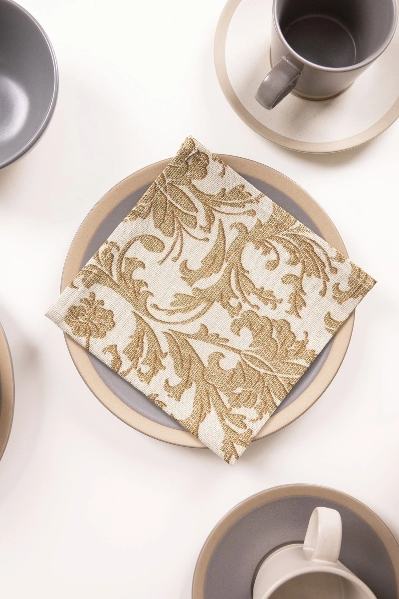 Салфетка из рогожки (Диз) 002 Вензель (бронза)