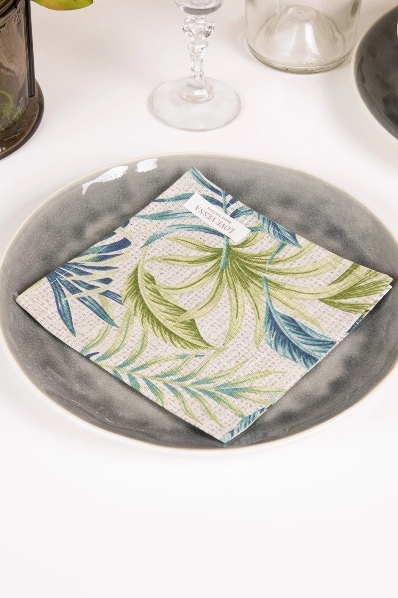 Салфетка полулен (ГП) 085 Листья