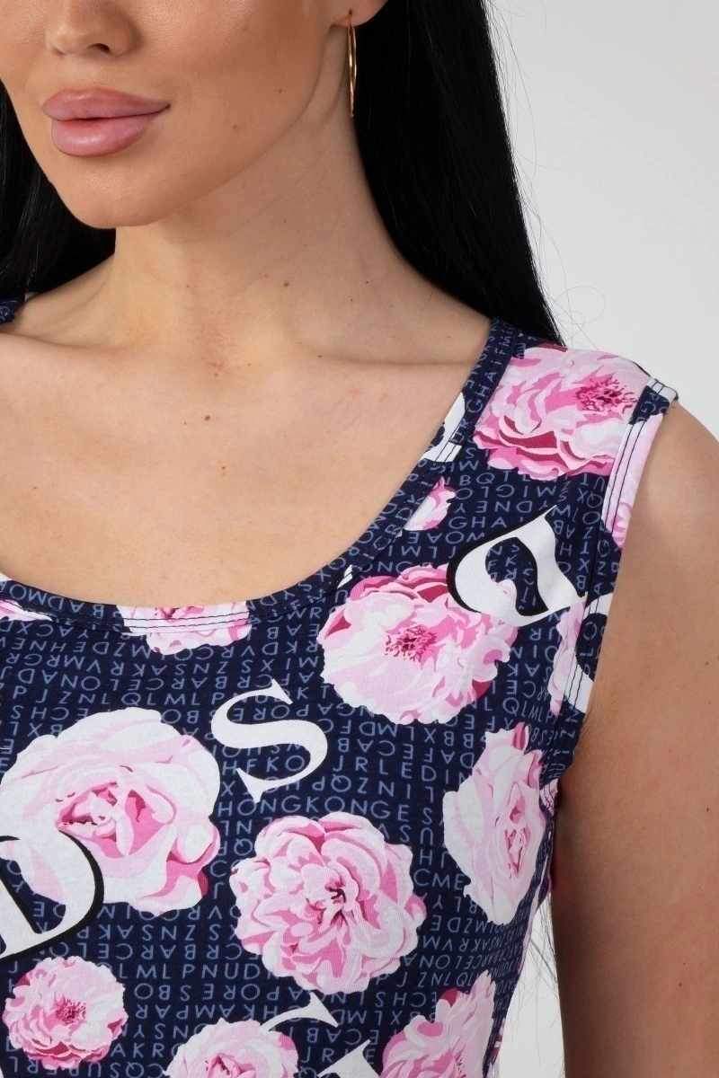 (СК) Майка женская "Флора" темно-синий, розы