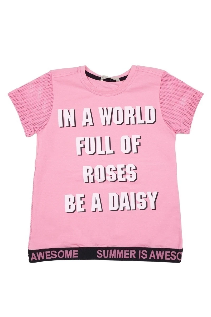 Футболка для девочки BK1428F розовый