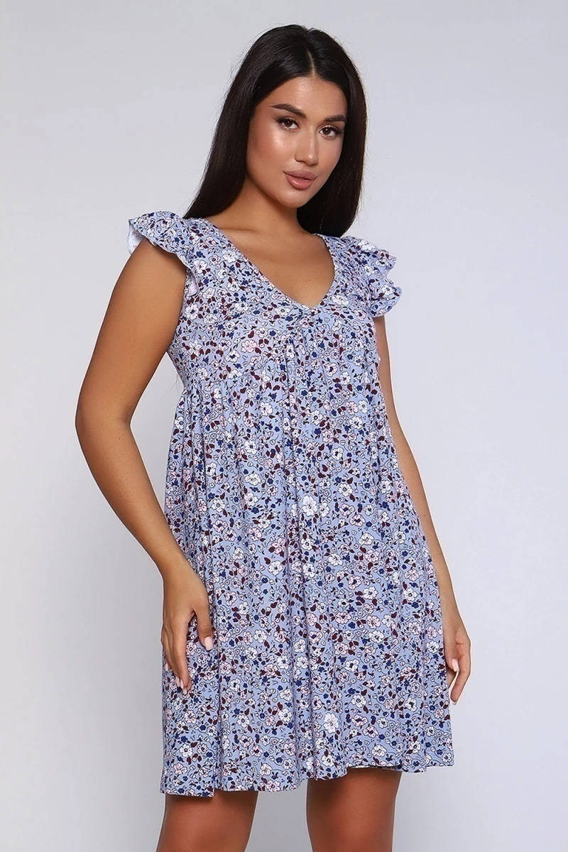 (ВНЛ) Платье 87505 (серо-голубой)