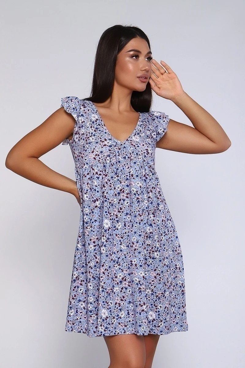 (ВНЛ) Платье 87505 (серо-голубой)