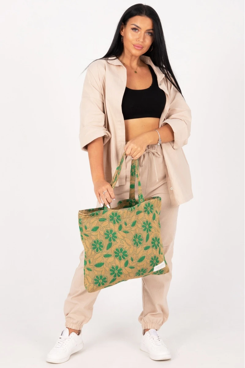 Сумка-шоппер из гобелена "Зеленый акцент"