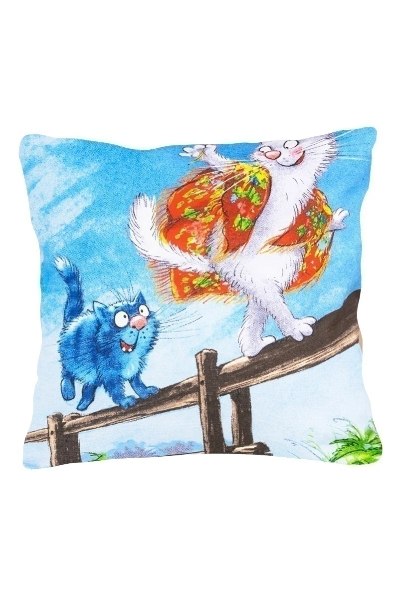 Декоративная наволочка на молнии из рогожки "Диз" Озорная парочка