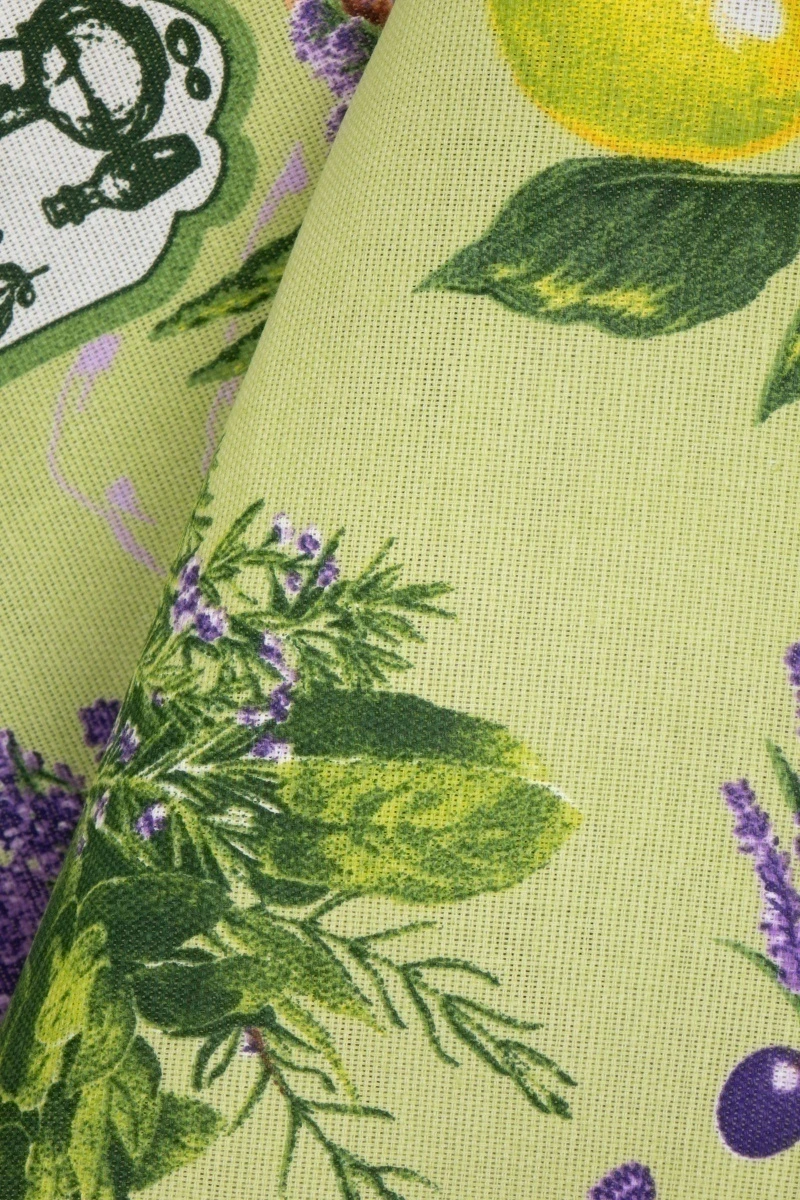 Набор полотенец рогожка (Пром) 120 Лаванда и оливки на зеленом - 3 шт - 45х60 см