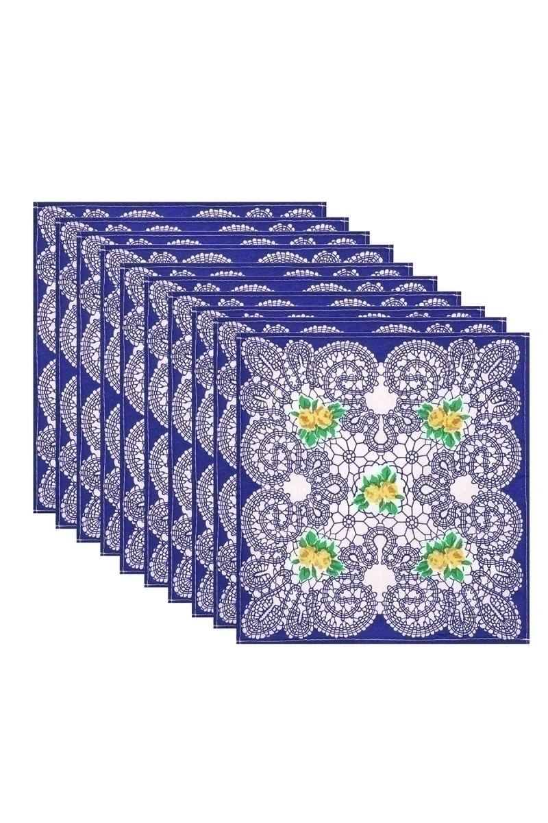 (К) Носовые платки 30х30 см 073 синий (по 10 штук)