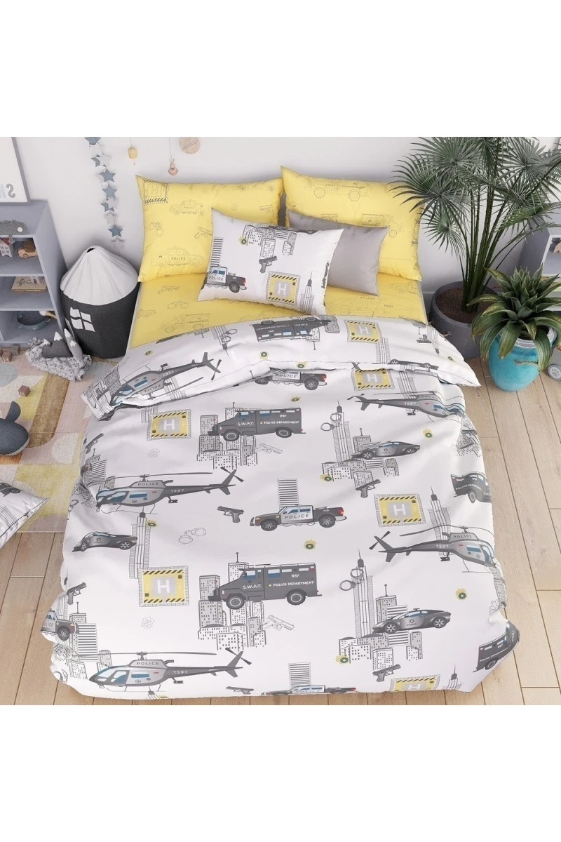 Простыня "ГОС" бязь "Полиция" арт. 7417/1 + 7418/1 тип 2_