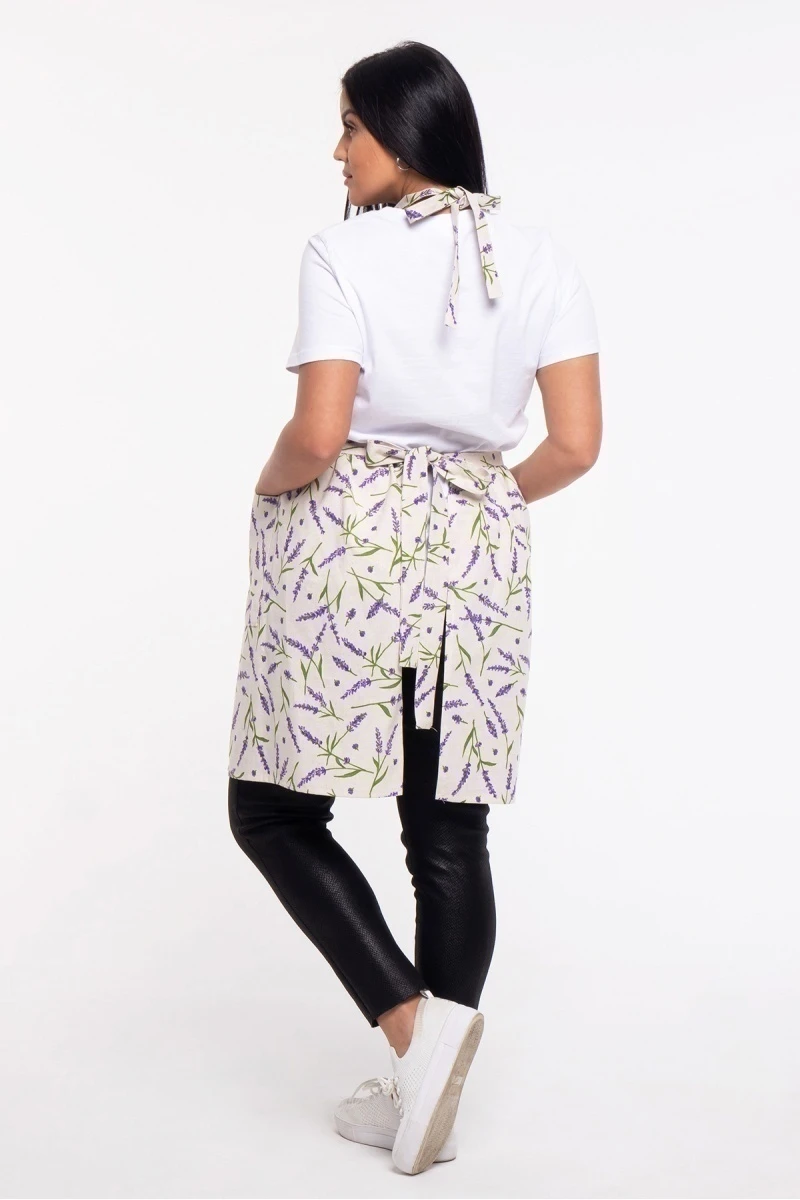 Фартук "Лили" (лаванда, серый), 020 полулен