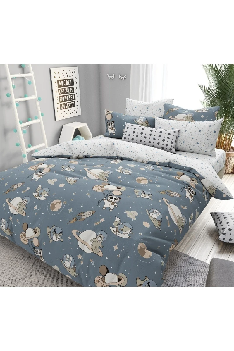 Простыня "ГОС" поплин "ГОС-Космонавты" арт. 28373/1 тип 2_