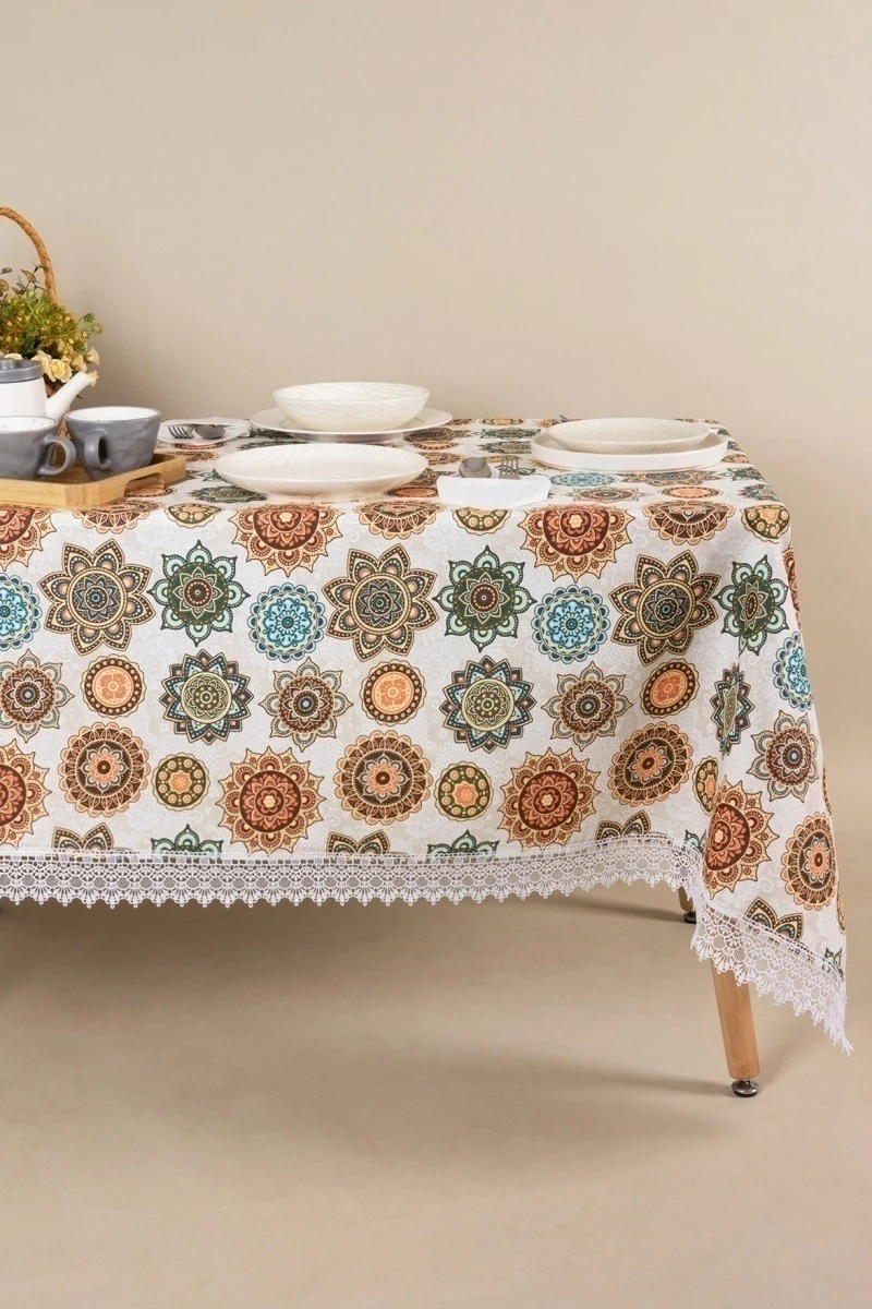 Скатерть с кружевом рогожка "ТТ" Амулет (вид 15)