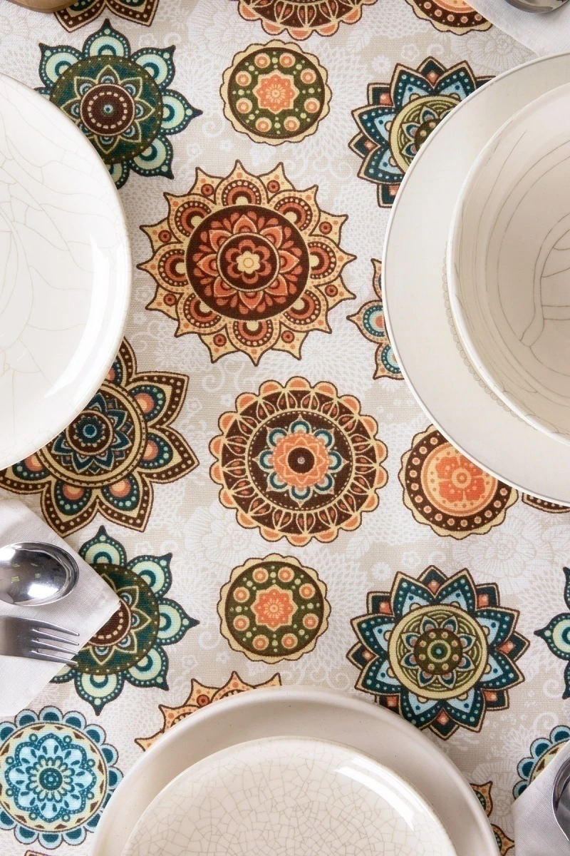 Скатерть с кружевом рогожка "ТТ" Амулет (вид 15)