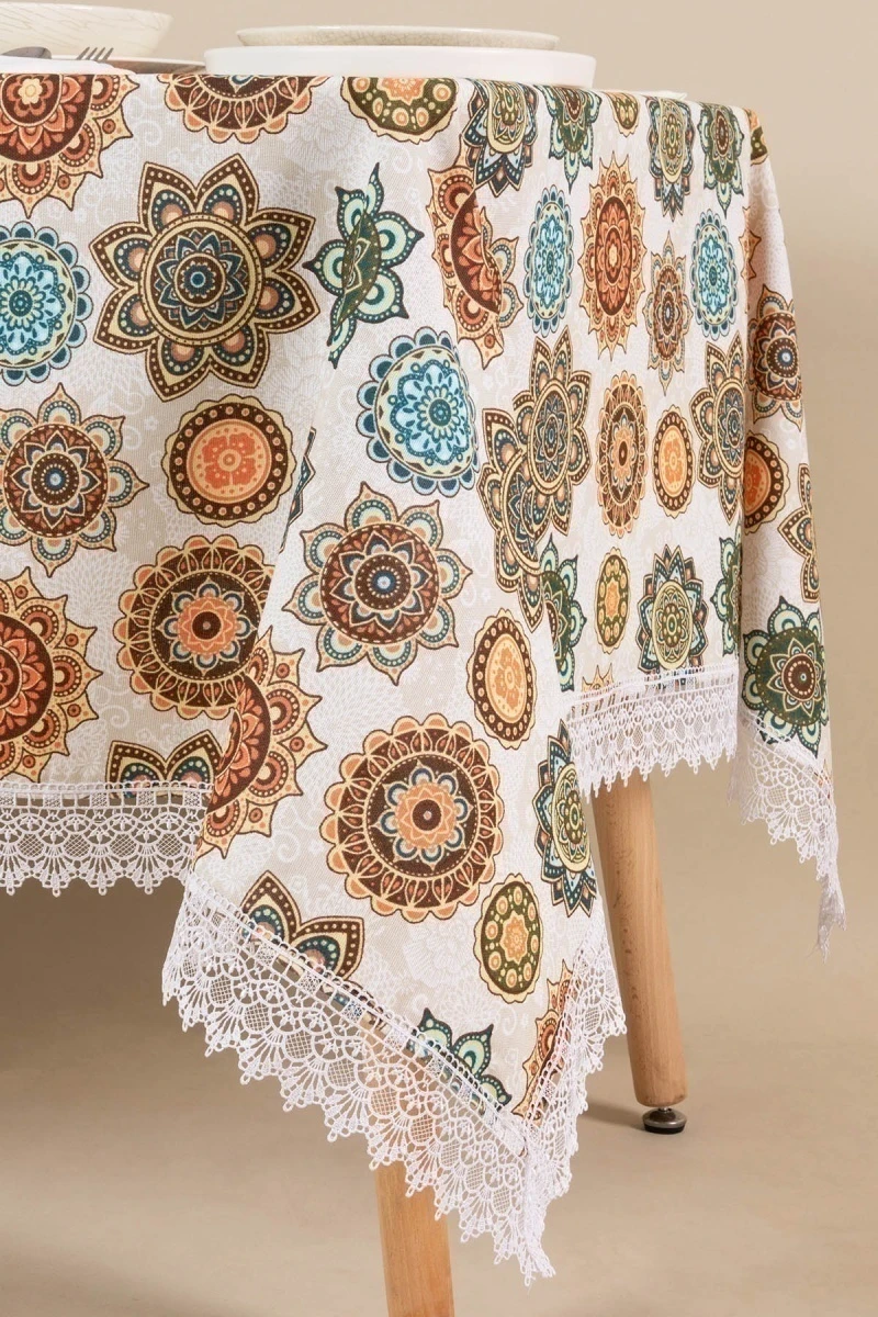 Скатерть с кружевом рогожка "ТТ" Амулет (вид 15)