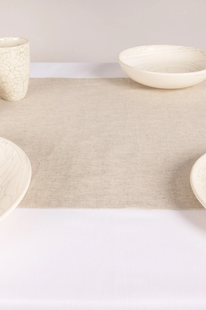 Дорожка с вышивкой Стрекоза полулен "ГОС" Льняная