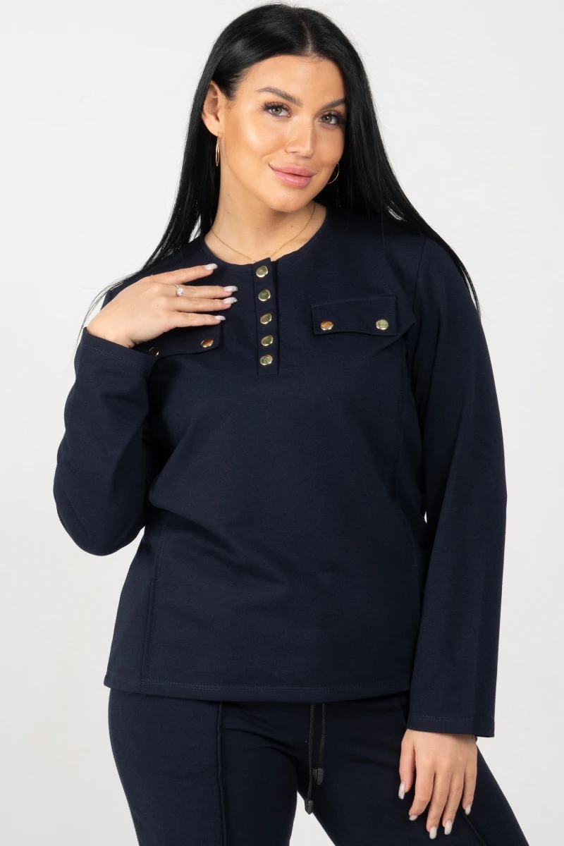 (СК) Свитшот женский "Кристалл" темно-синий