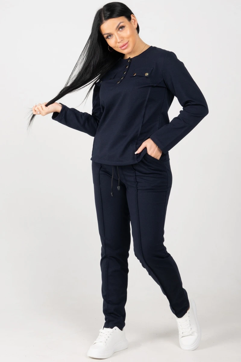 (СК) Свитшот женский "Кристалл" темно-синий