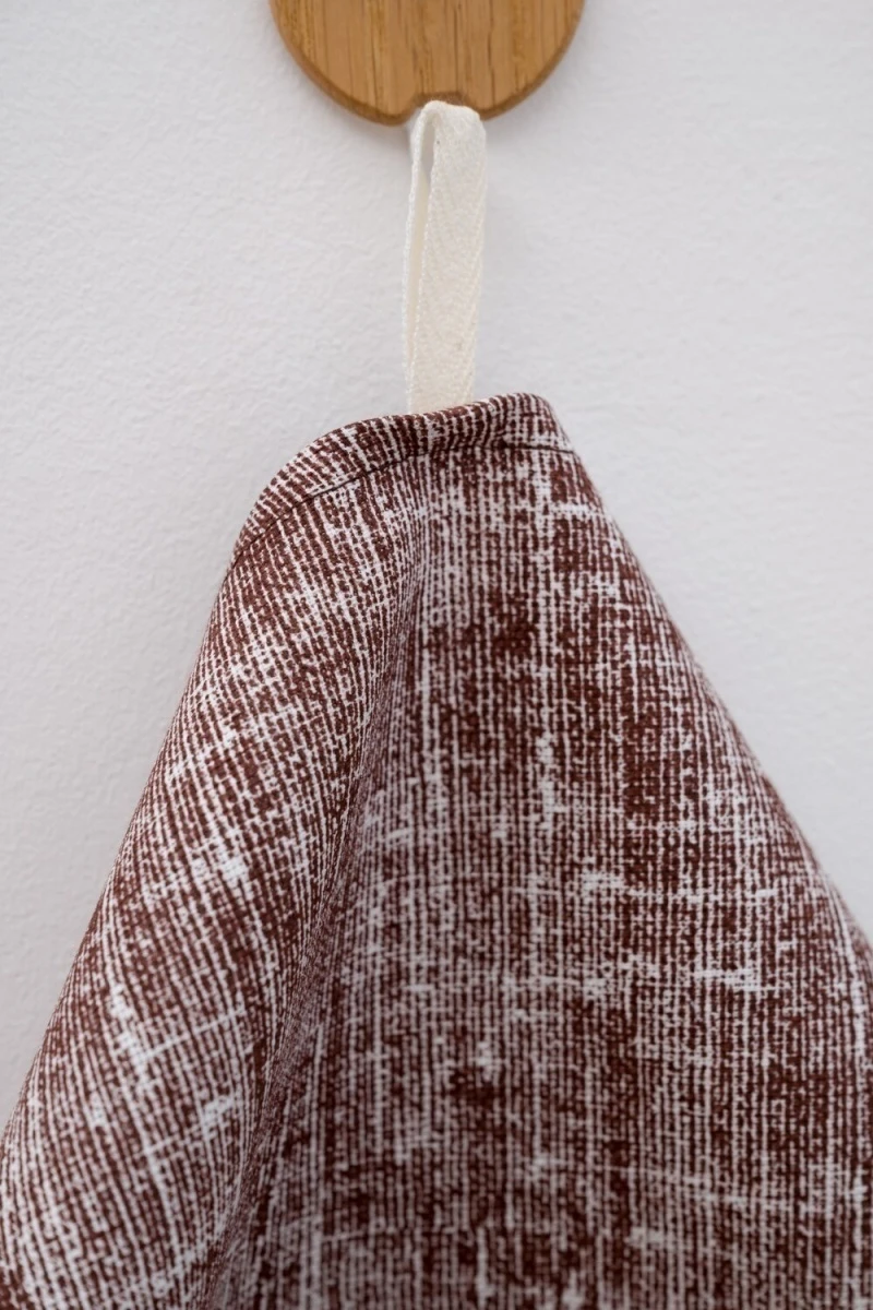 (ВНЛ) Полотенце Фактура на льне (шоколад)