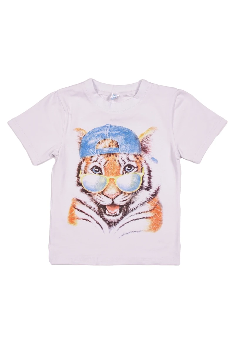 Футболка для мальчиков "Крутой львенок" BK6004F белый
