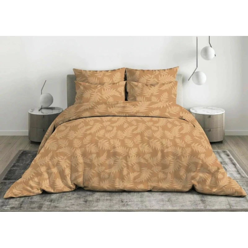 КПБ бязь Премиум ГОСТ "ТЛ" 140г/м "Вероника" оранж р. Евро (50х70)