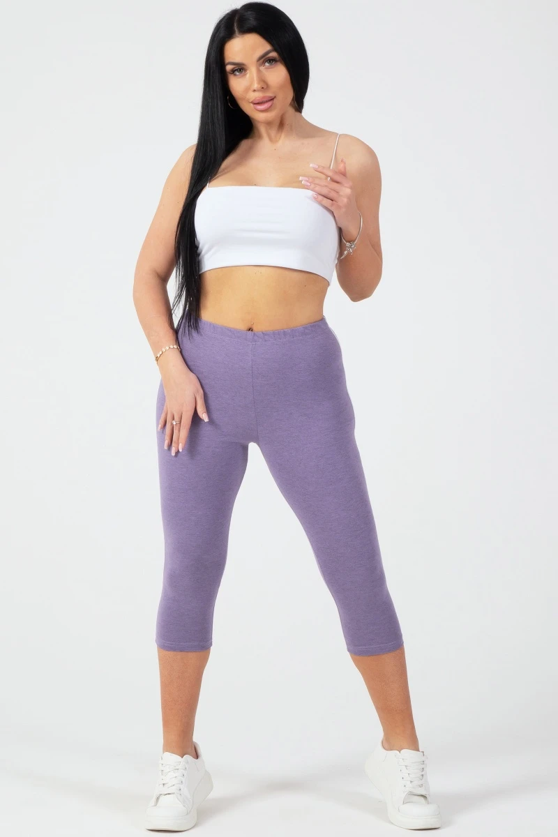 (СК) Бриджи женские с лампасами "Слим" лаванда меланж