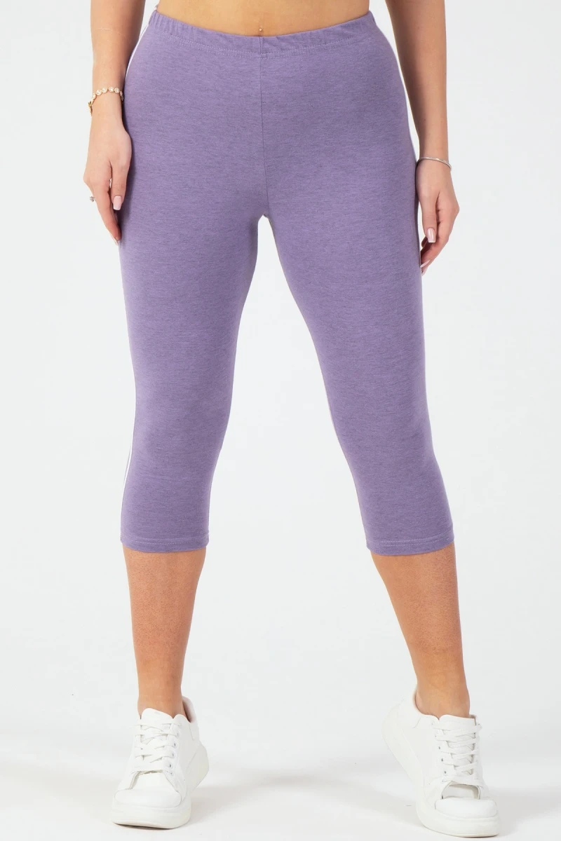 (СК) Бриджи женские с лампасами "Слим" лаванда меланж