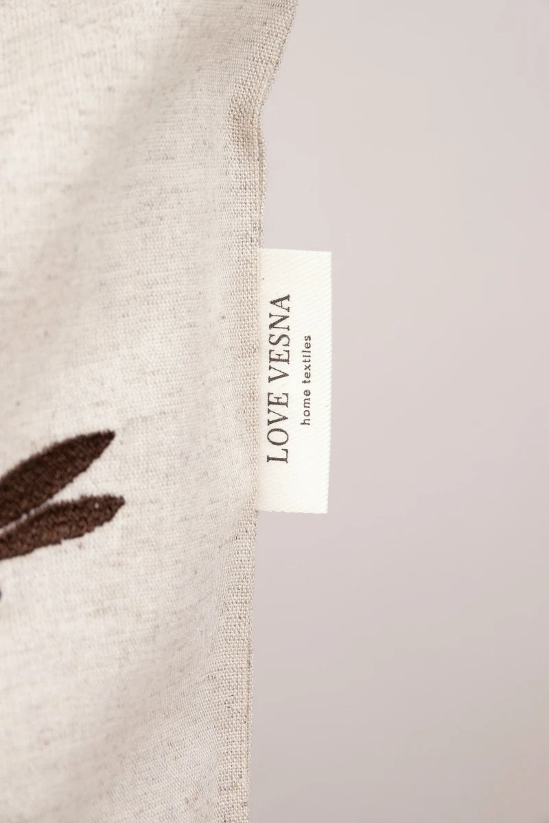 Декоративная наволочка с вышивкой Стрекоза на молнии полулен "ГОС" Льняная_