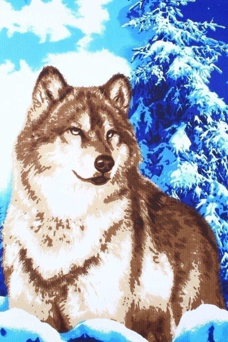 Полотенце пляжное вафельное 128 Волк - 150/80