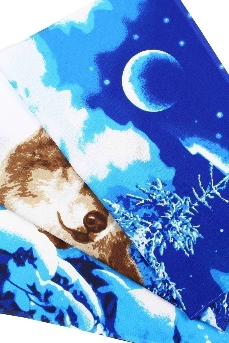 Полотенце пляжное вафельное 128 Волк - 150/80