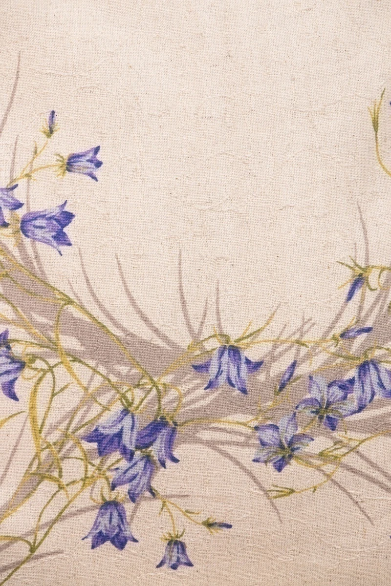 Декоративная наволочка на молнии полулен "ГП" Колокольчики