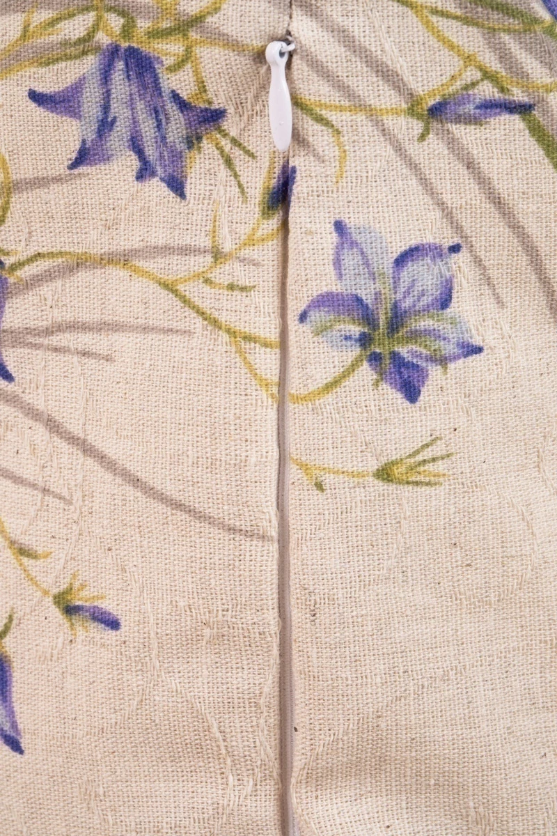 Декоративная наволочка на молнии полулен "ГП" Колокольчики