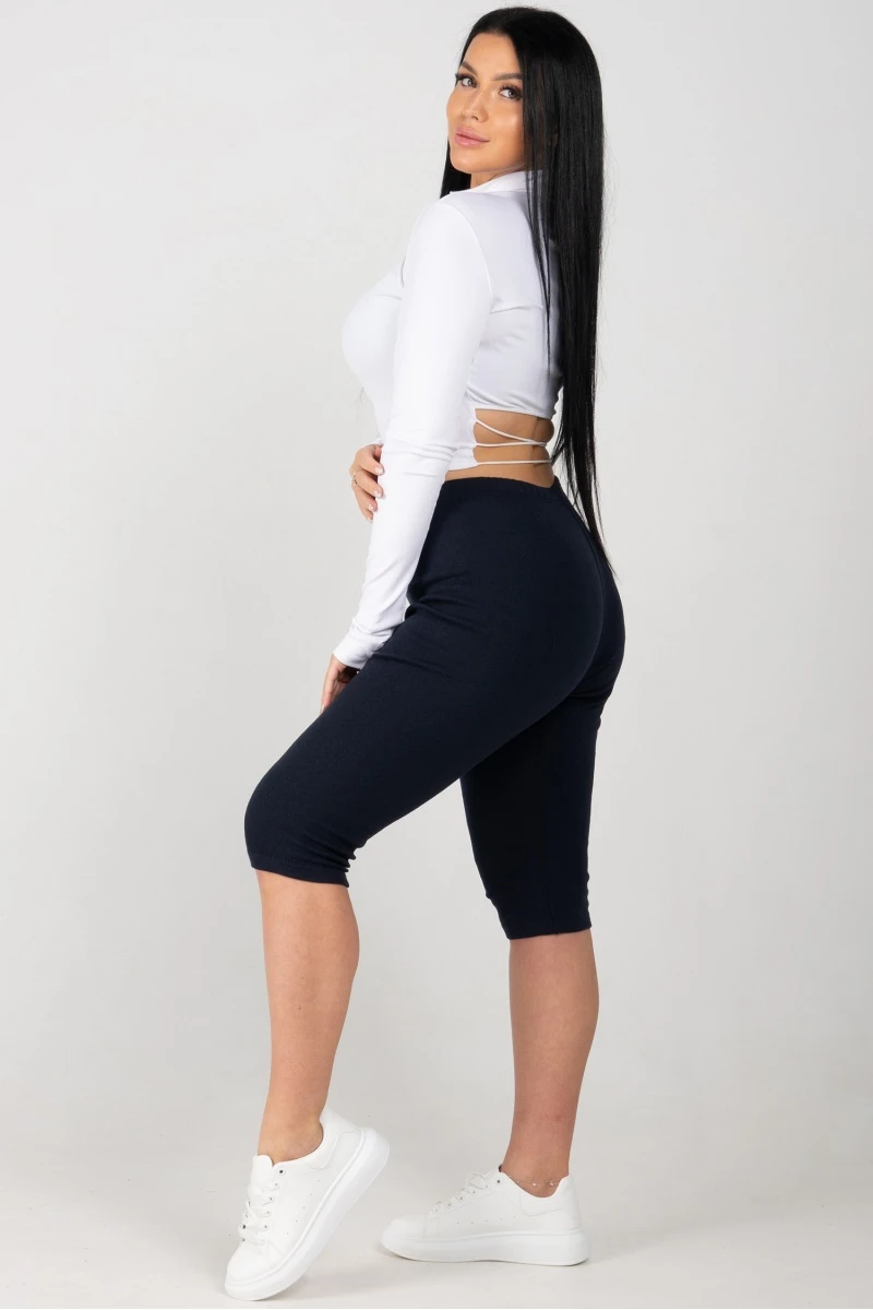 (СК) Бриджи женские утепленные рибана с начесом, темно-синий (ЛЦ)