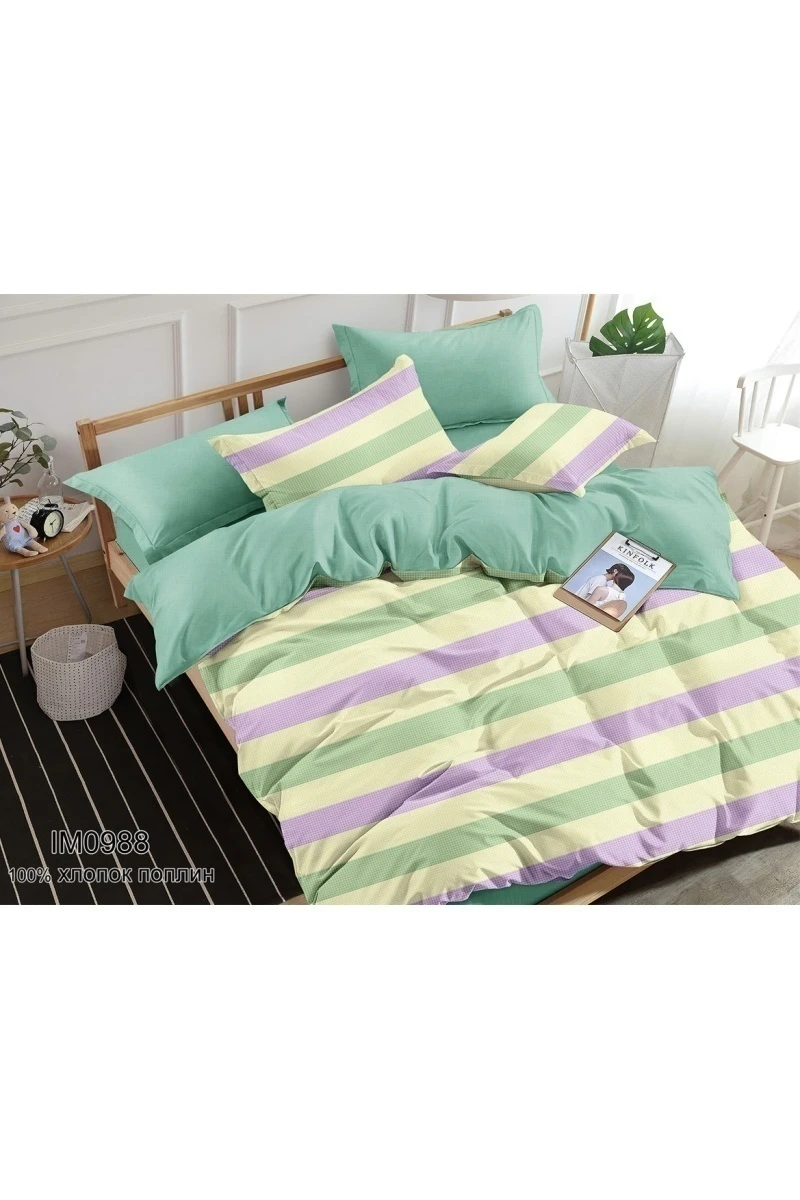 Ткань поплин 110г/м2, 220см "Счастливая полоса" арт. IMO 988 тип 2