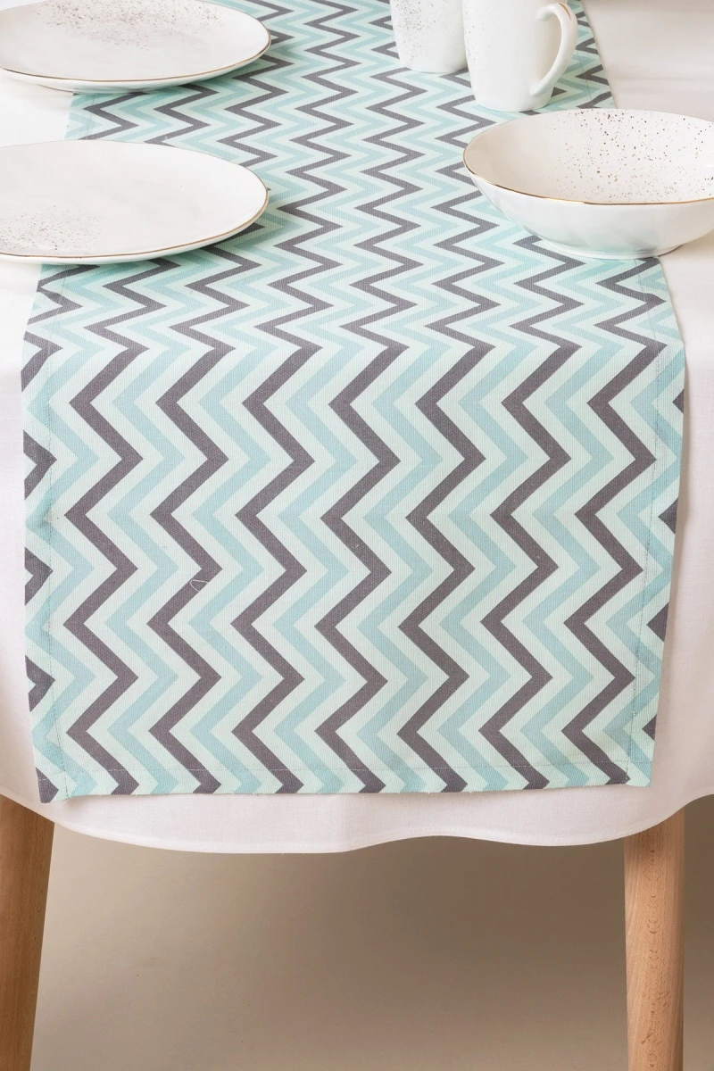 Дорожка из рогожки "СФ" Зигзаги (мята)