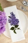Полотенце полулен Отбеленное с вышивкой Сирень - 45/60_