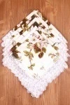 Салфетка из рогожки с кружевом 034 Яблоневый цвет (белый) (вид 9)