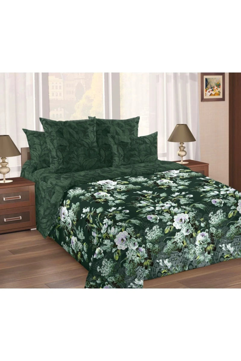 Пододеяльник "ТД" перкаль "Чародейка 1" арт. 207141 зеленый тип 1 (140/230) (на пугов.)